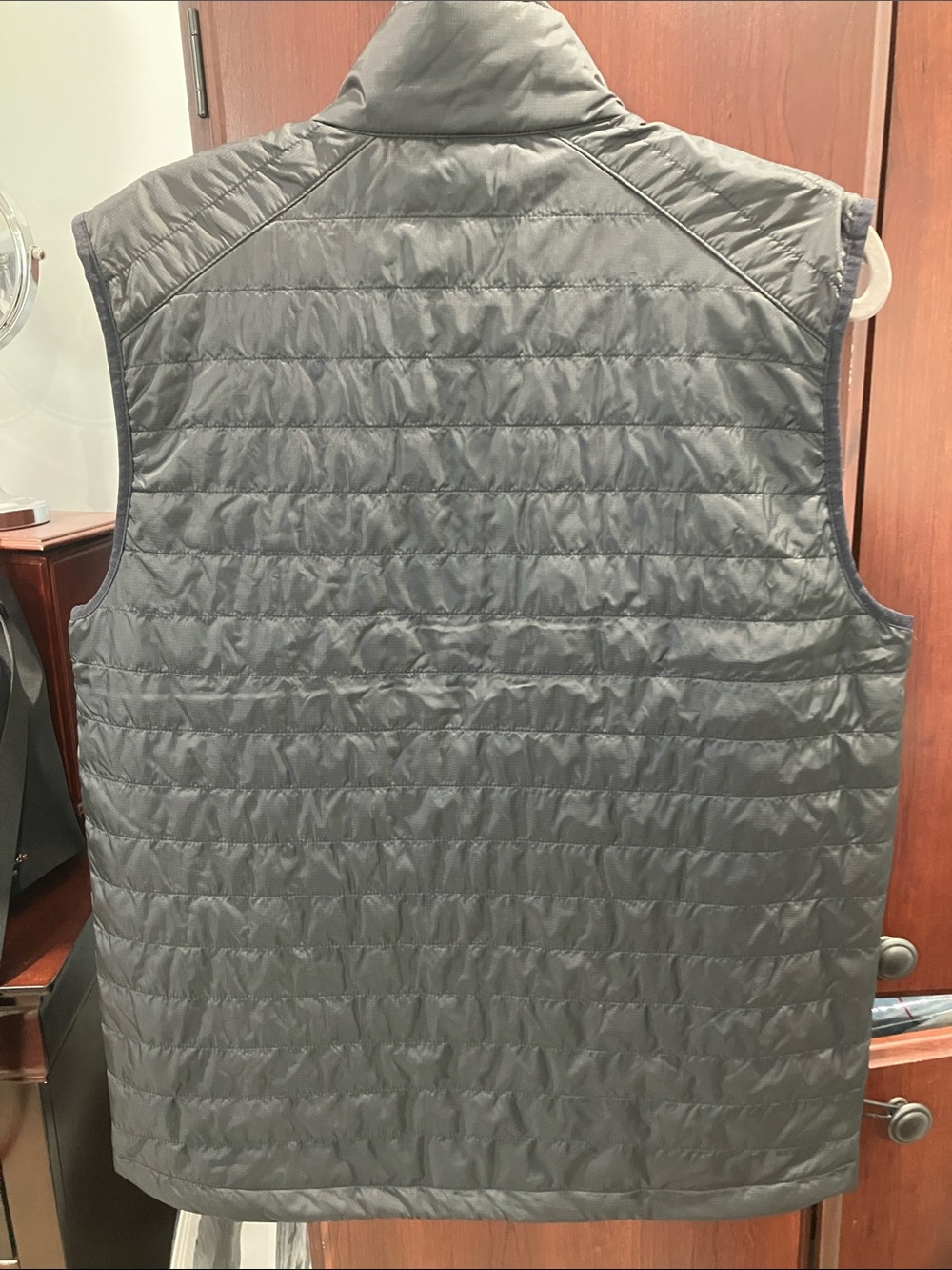 Port Authority Black Quilted Vest with Red Cortland Logo - Picture 2 of 5